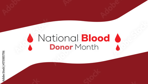 Vector illustration on the theme of National Blood Donor month observed each year during January. banner, Holiday, poster, card and background design.