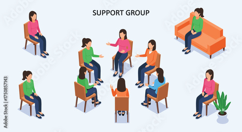 Empowering women connecting in a support group offers healing and community in a safe space, fostering mental well-being and personal growth together