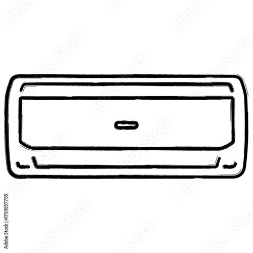 Air conditioner icon, brush strokes, vector illustration on white background.