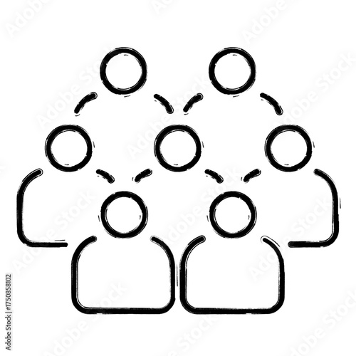 board of directors icon, brush strokes, vector illustration on white background.