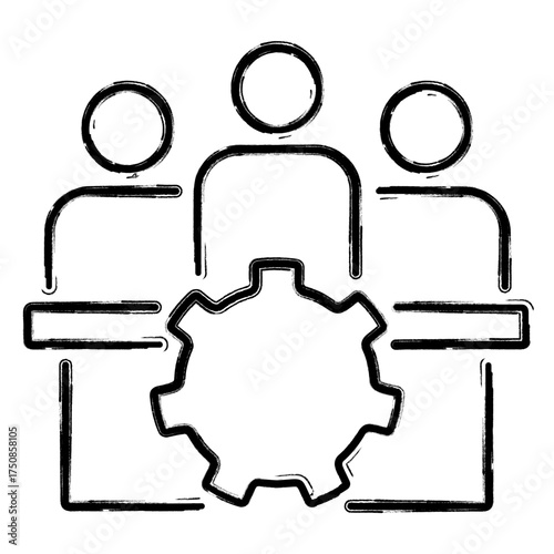board of directors icon, brush strokes, vector illustration on white background.