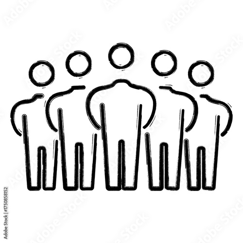 board of directors icon, brush strokes, vector illustration on white background.