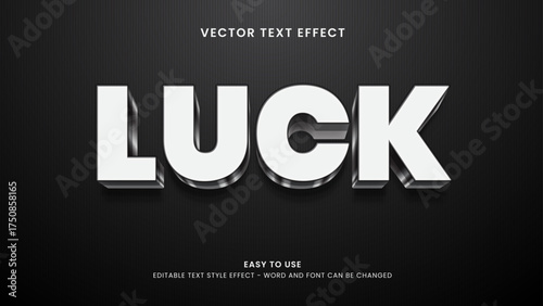 luck editable text effect 3d