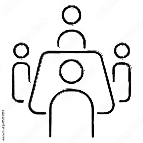 board of directors icon, brush strokes, vector illustration on white background.