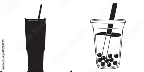 Minimalist Beverage Containers: Silhouette Tumbler and Pearl Drink Outline