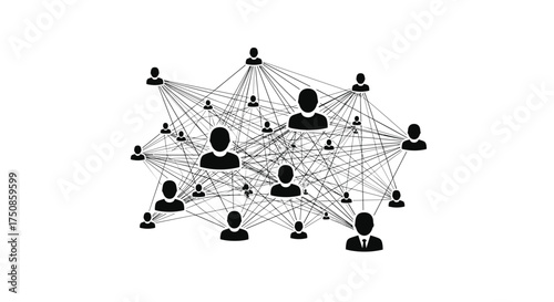 Network with this modern illustration showing connected people, perfect for illustrating teamwork, social media and the importance of communication
