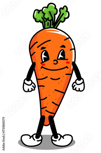 Illustration of a happy carrot