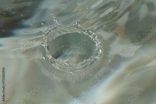 水滴が落ちた透き通った水面の様子