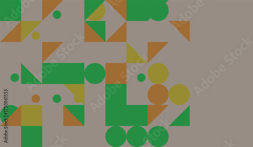Abstract geometric pattern design with squares circles and triangles background