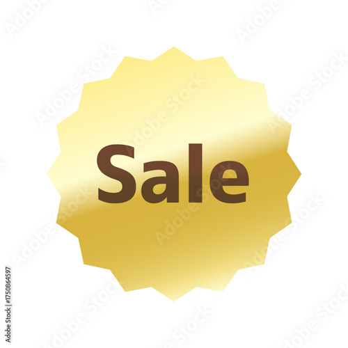 光沢のあるアイコン_Sale_M＋1c font_浅めのギザギザ型_GOLD
