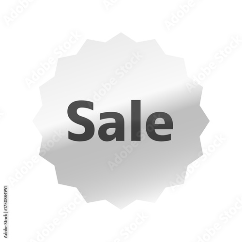 光沢のあるアイコン_Sale_M＋1c font_浅めのギザギザ型_SILVER