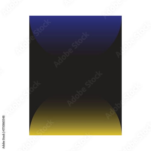 Symmetrical Gradient Hourglass – Abstract Design in Blue, Yellow, and Black