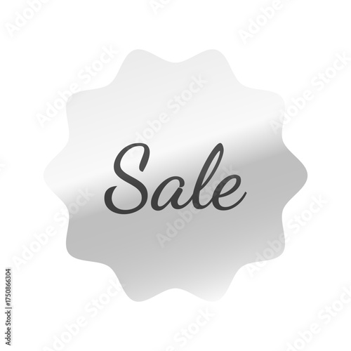 光沢のあるアイコン_Sale_Dancing Script font_なめらかなジグザグ型_SILVER