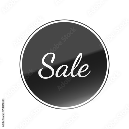 光沢のあるアイコン_Sale_Dancing Script font_線囲み丸型_BLACK