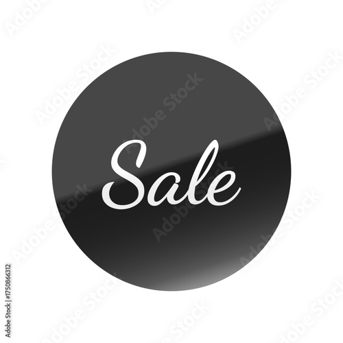光沢のあるアイコン_Sale_Dancing Script font_丸型_BLACK