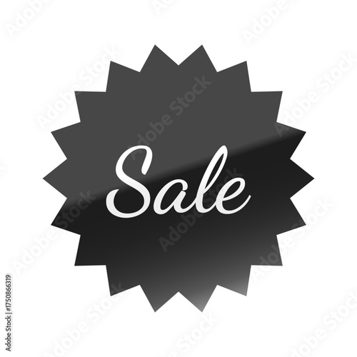 光沢のあるアイコン_Sale_Dancing Script font_ギザギザ型_BLACK