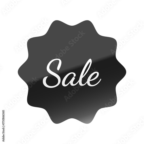 光沢のあるアイコン_Sale_Dancing Script font_なめらかなジグザグ型_BLACK
