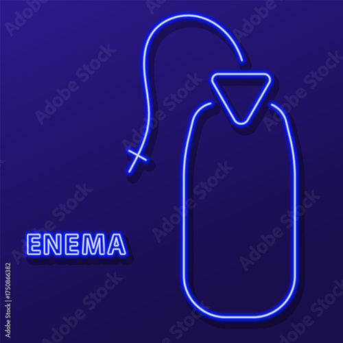 enema neon sign, modern glowing banner design, colorful modern design trends on black background. Vector illustration.