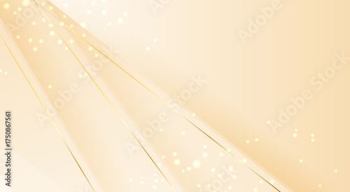 Abstract background with golden lines and light beige tones