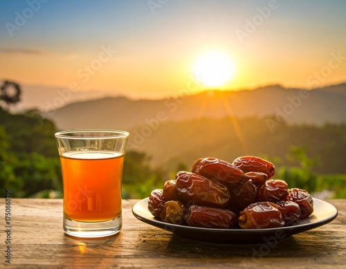 glass of beer of the sunset