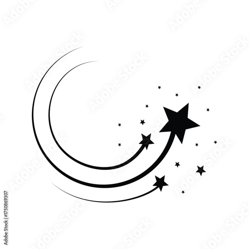 Flaying star icon. vector illustration