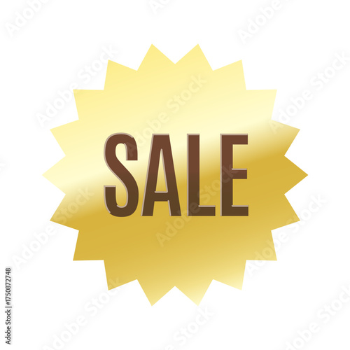 光沢のあるアイコン_SALE_Antonio font_ギザギザ型_GOLD