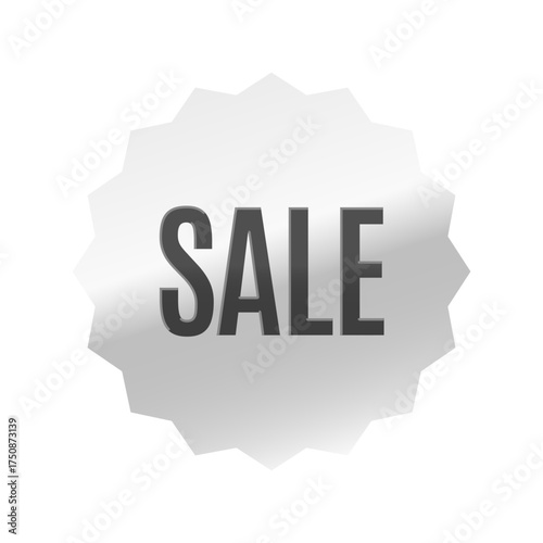 光沢のあるアイコン_SALE_Antonio font_浅めのギザギザ型_SILVER