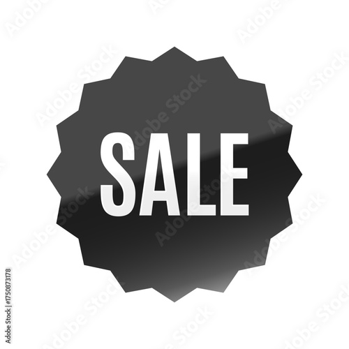 光沢のあるアイコン_SALE_Antonio font_浅めのギザギザ型_BLACK