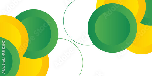 Green and yellow circle banner background. Vector abstract graphic design banner pattern background template.Print