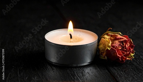 burning candle on a dark background