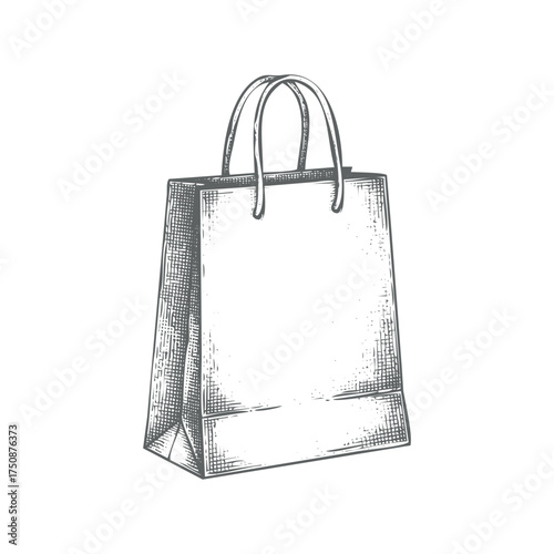 Elegant vector illustration of a shopping bag ideal for retail and commerce isolated on white background