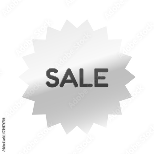 光沢のあるアイコン_SALE_Fredoka font_ギザギザ型_SILVER