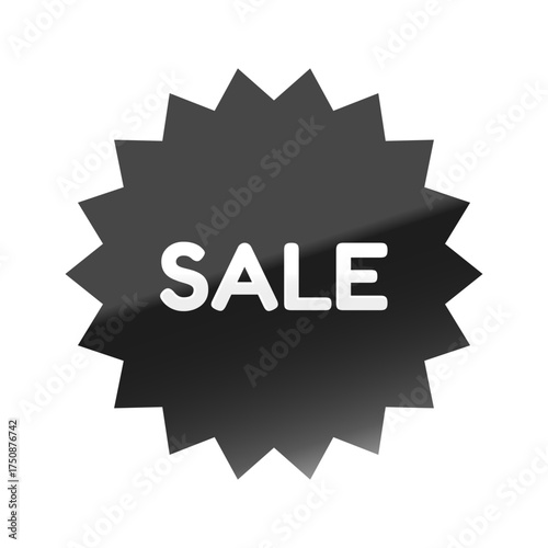 光沢のあるアイコン_SALE_Fredoka font_ギザギザ型_BLACK