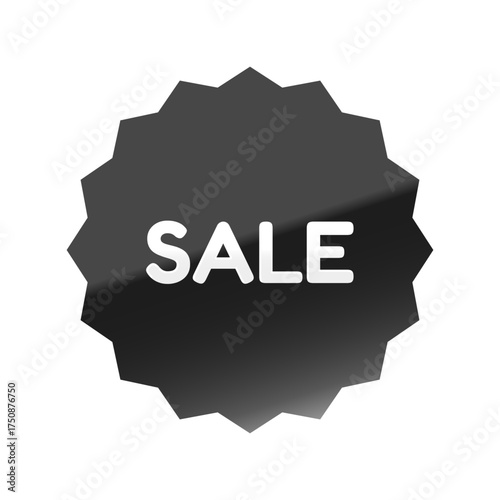 光沢のあるアイコン_SALE_Fredoka font_浅めのギザギザ型_BLACK