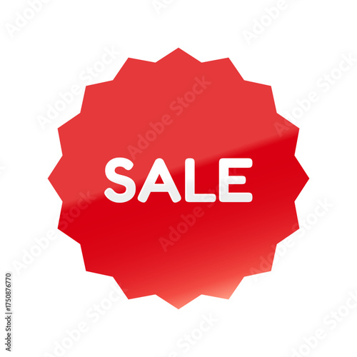光沢のあるアイコン_SALE_Fredoka font_浅めのギザギザ型_RED