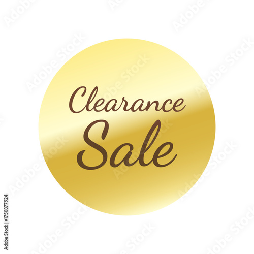 光沢のあるアイコン_Clearance Sale_Dancing Script font_丸型_GOLD