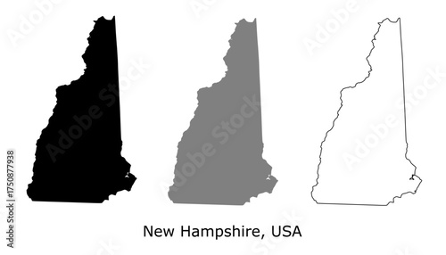 Obraz na płótnie New Hampshire map set