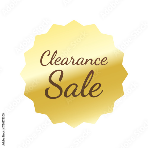 光沢のあるアイコン_Clearance Sale_Dancing Script font_浅めのギザギザ型_GOLD