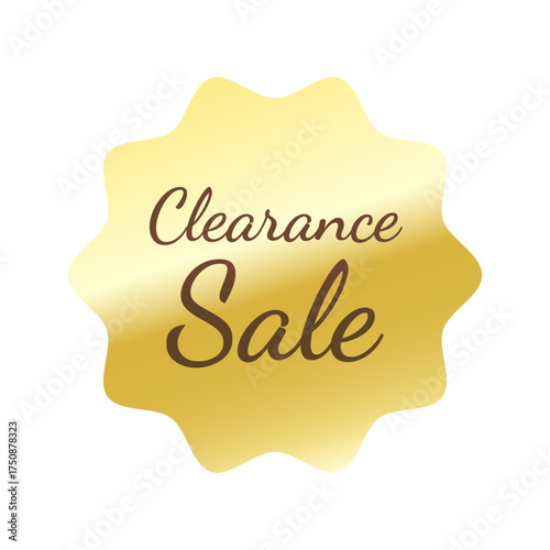 光沢のあるアイコン_Clearance Sale_Dancing Script font_なめらかなジグザグ型_GOLD