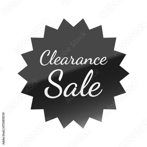 光沢のあるアイコン_Clearance Sale_Dancing Script font_ギザギザ型_BLACK