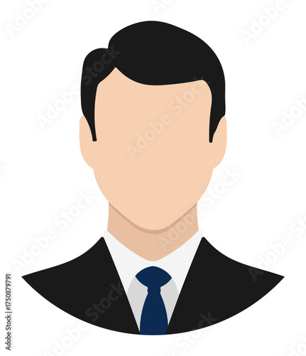 office worker icon or man in suit with tie no background