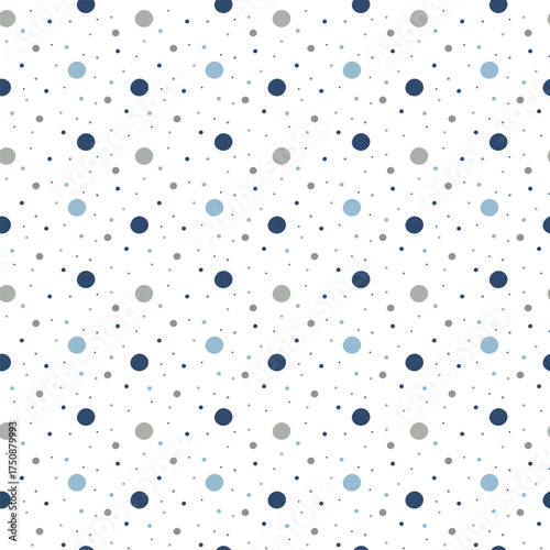 Scattered polka dots seamless pattern in soft blue tones for fabric, bedding, and wrap