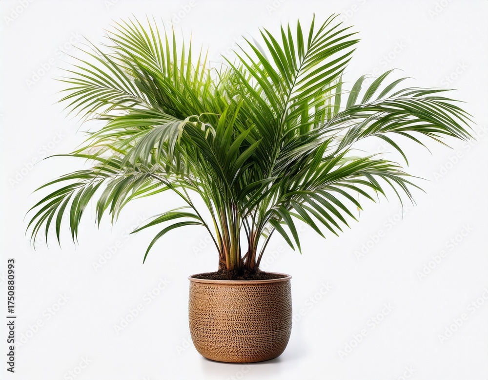 Fototapeta premium photo of areca palm plant in flowerpot isolated