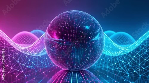 Neural Data Pulse Sphere - 4K Quantum Network Core for Tech Visuals & Sci-Fi Art