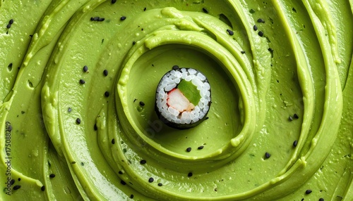 Avocado Sushi Roll with Creamy Green Sauce