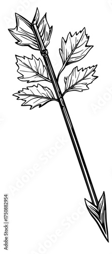 In black silhouette, a cross composed of leaves serves as a symbol of the intertwined relationship between nature and spirituality