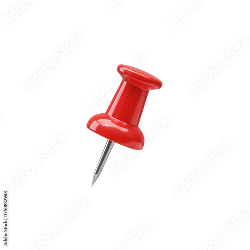 Red Push Pin Isolated on White Background Generative AI