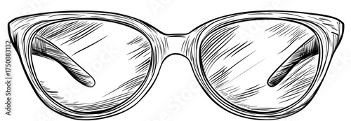 The black silhouette of sunglasses symbolizes a fashionable accessory that protects against the sun
