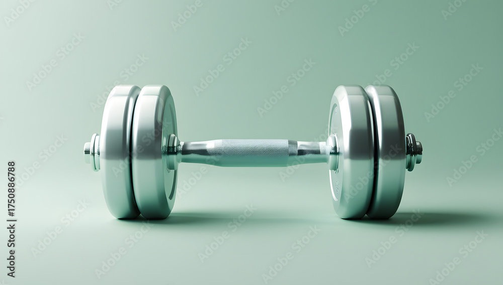 Obraz premium dumbbell of shinny silver surface used in gym 