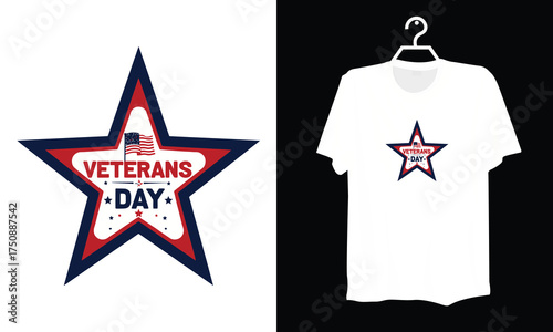 Patriotic Veterans Day Star Graphic for Holiday Decor